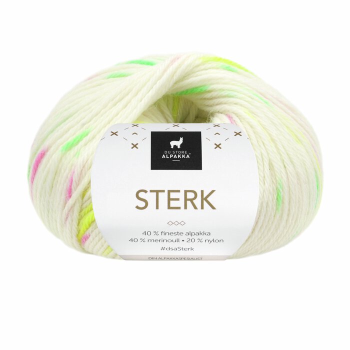 Sterk - Hvit/neon print